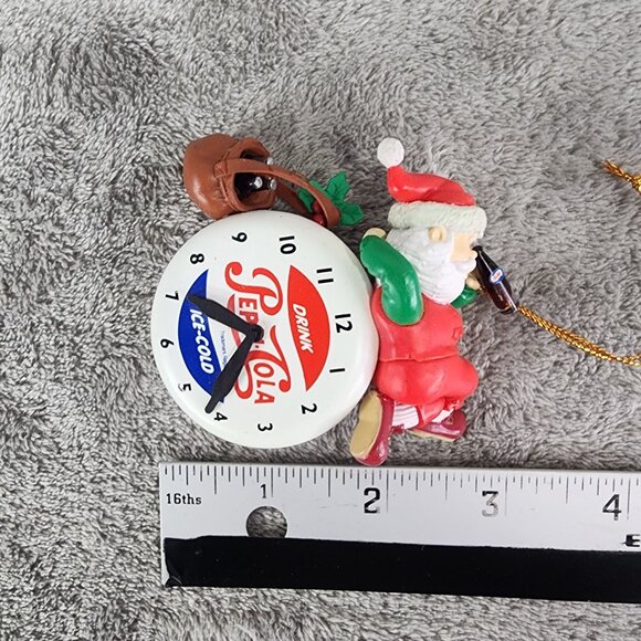 1997 Vintage Santa Pepsi Cola Ice Cold Clock Face Christmas Ornament - Picture 7 of 7